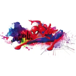 Sanders & Sanders Fotobehang Spider-man Graffiti Rood En Paars - 300 X 150 Cm - 612103