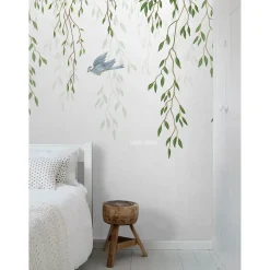 Sanders & Sanders Fotobehang Vogels In De Natuur Groen En Blauw - 350 X 279 Cm - 601003