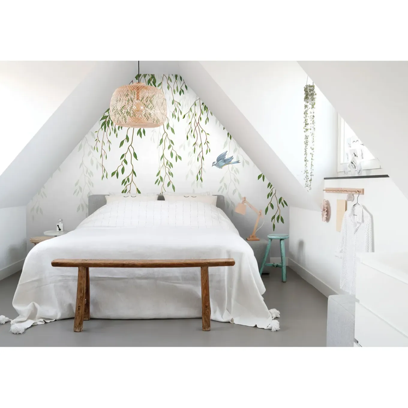 Sanders & Sanders Fotobehang Vogels In De Natuur Groen En Blauw - 350 X 279 Cm - 601003