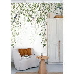 Sanders & Sanders Fotobehang Vogels In De Natuur Groen En Blauw - 350 X 279 Cm - 601003