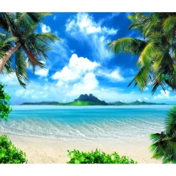 Sanders & Sanders Fotobehang Zeezicht Blauw En Groen - 375 X 270 Cm - 600493