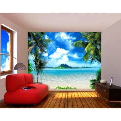 Sanders & Sanders Fotobehang Zeezicht Blauw En Groen - 375 X 270 Cm - 600493