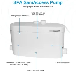 SFA Saniaccess Broyeur Saniaccess Pump - Sanibroyeur - 400 W - Geschikt Voor Afvalwater