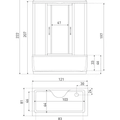Sanifun Douche-badcombinatie Chico 1210 X 810