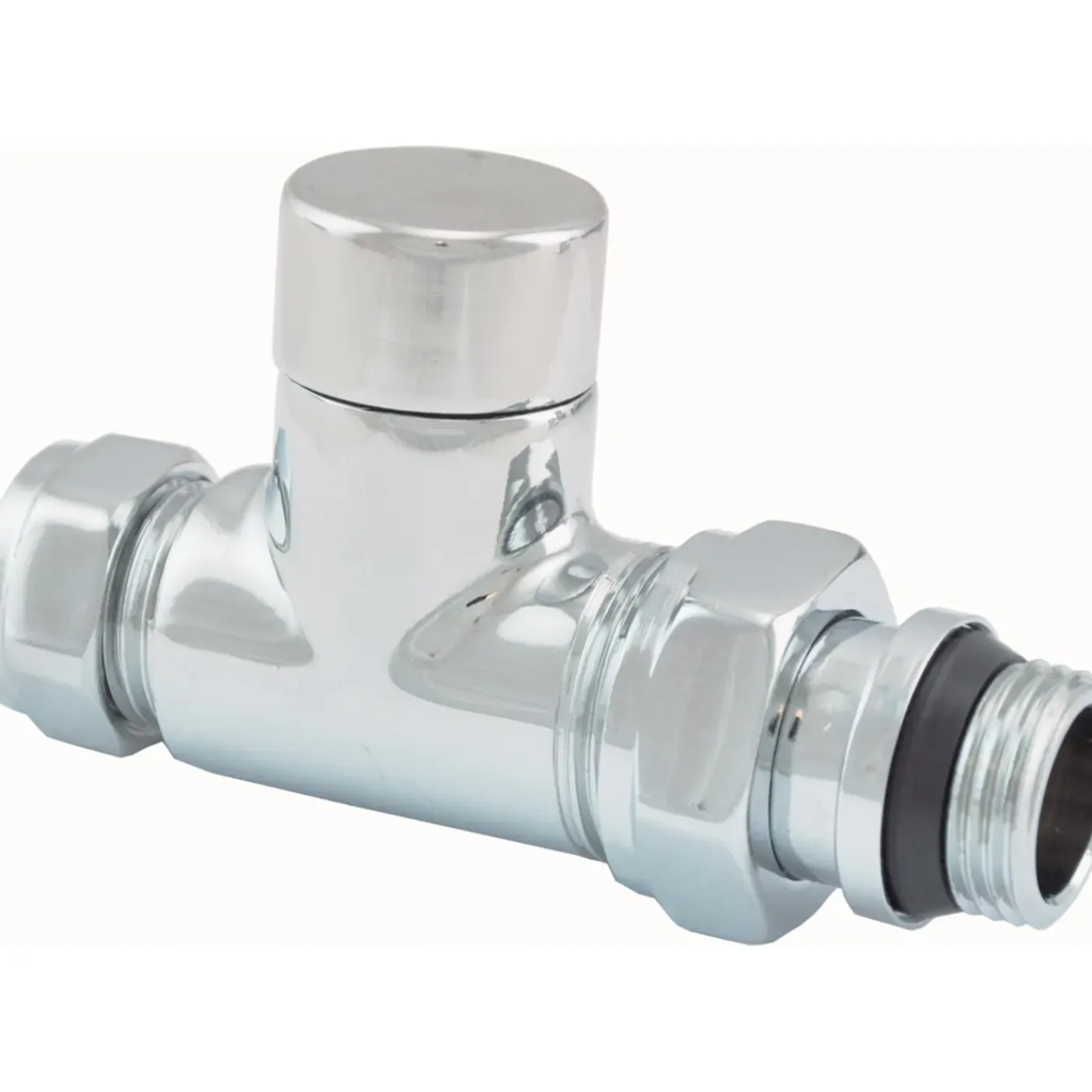 Sanifun Luxe Voetventiel Recht 1/2" X 15 Mm Knel Chroom Voor Radiator