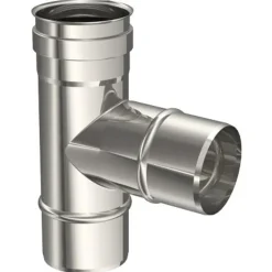 Saninstal T-stuk 90° bocht Ø80mm kort RVS