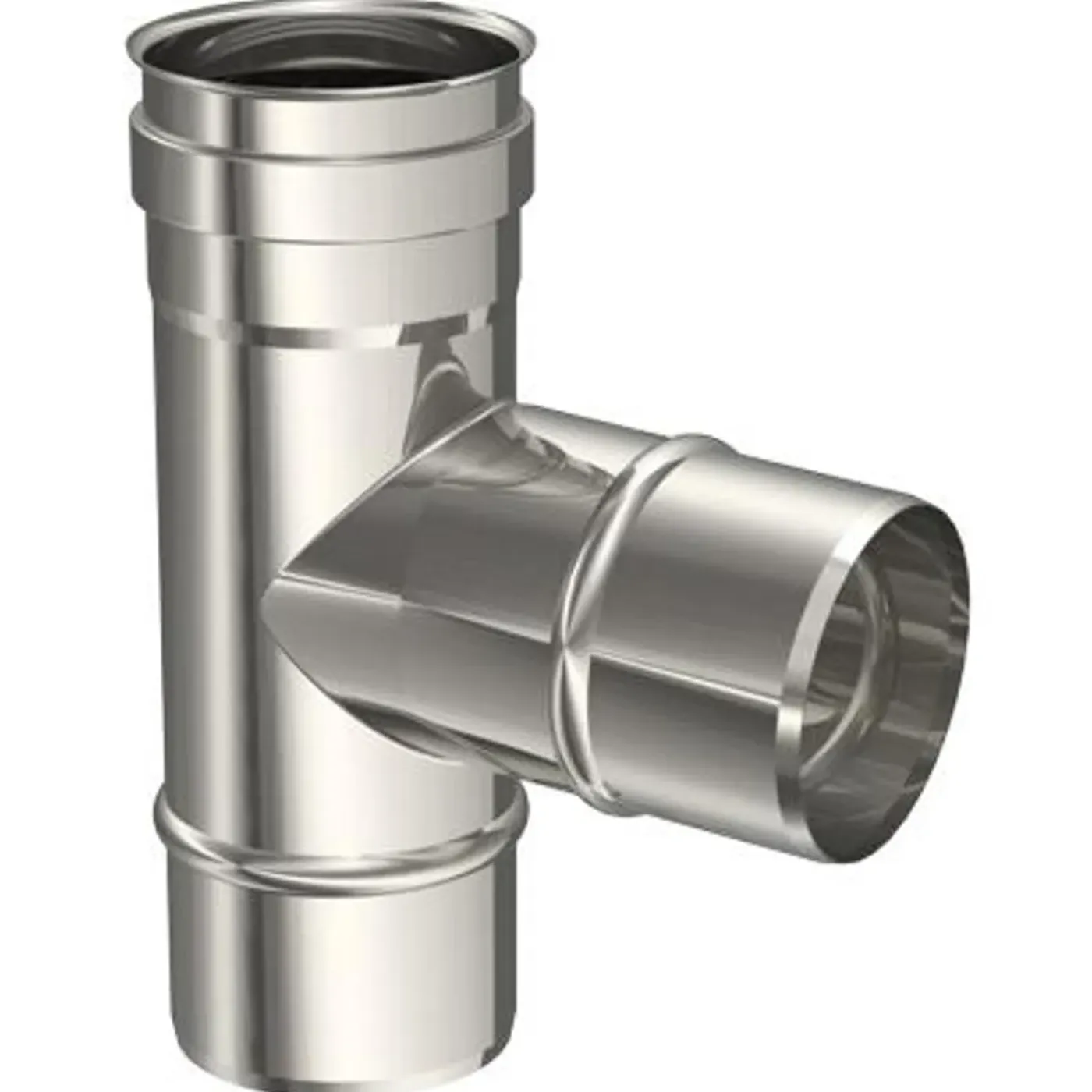 Saninstal T-stuk 90° bocht Ø80mm kort RVS