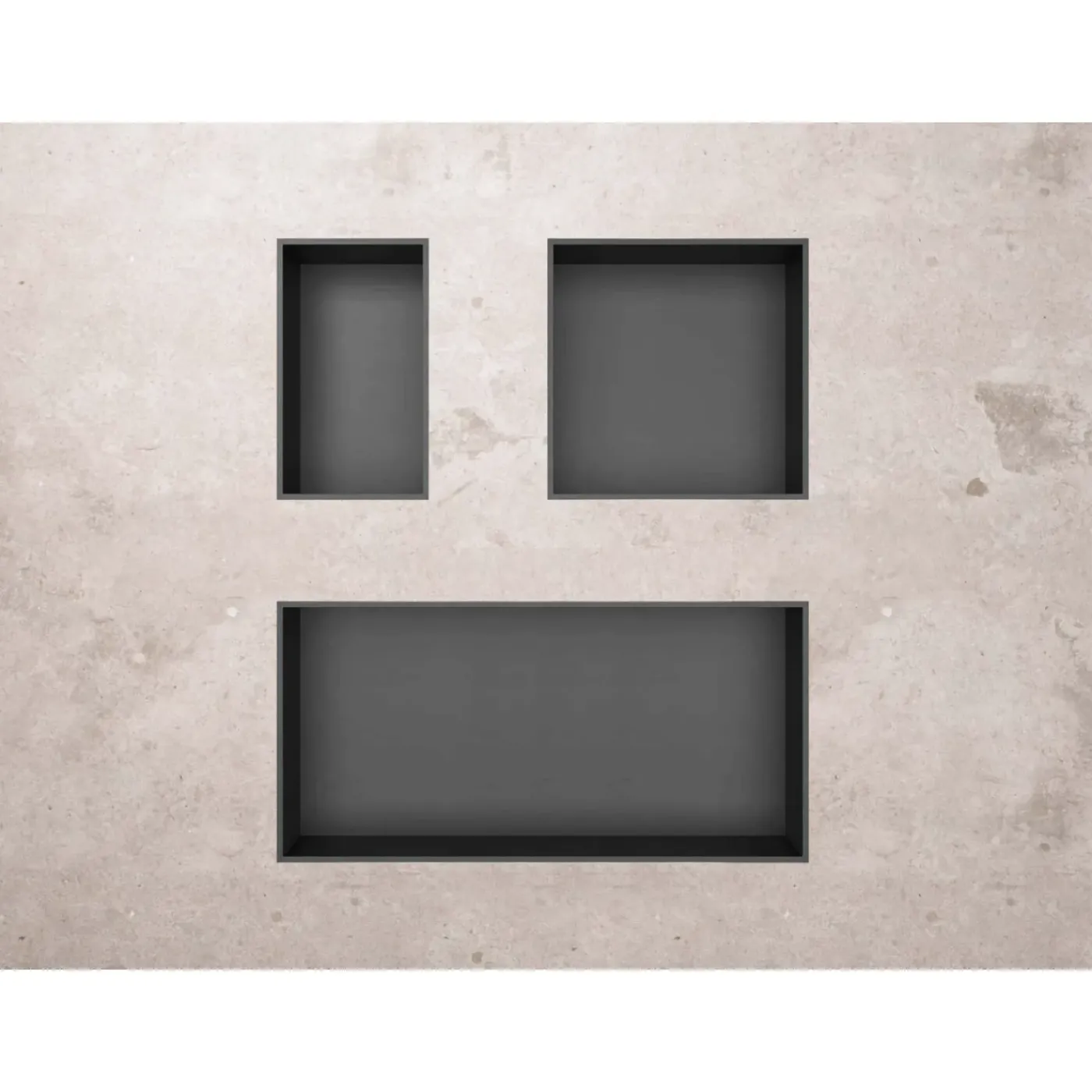 SaniSupreme Inbouwnis badkamer douche RVS Gunmetal Grijs 30x60x7cm