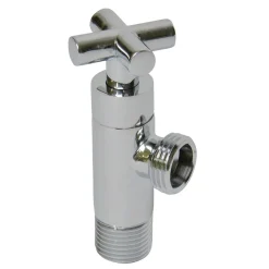 Sanivesk Design hoekstopkraan "Kruis" 1/2" buitendraad x 1/2" buitendraad chroom