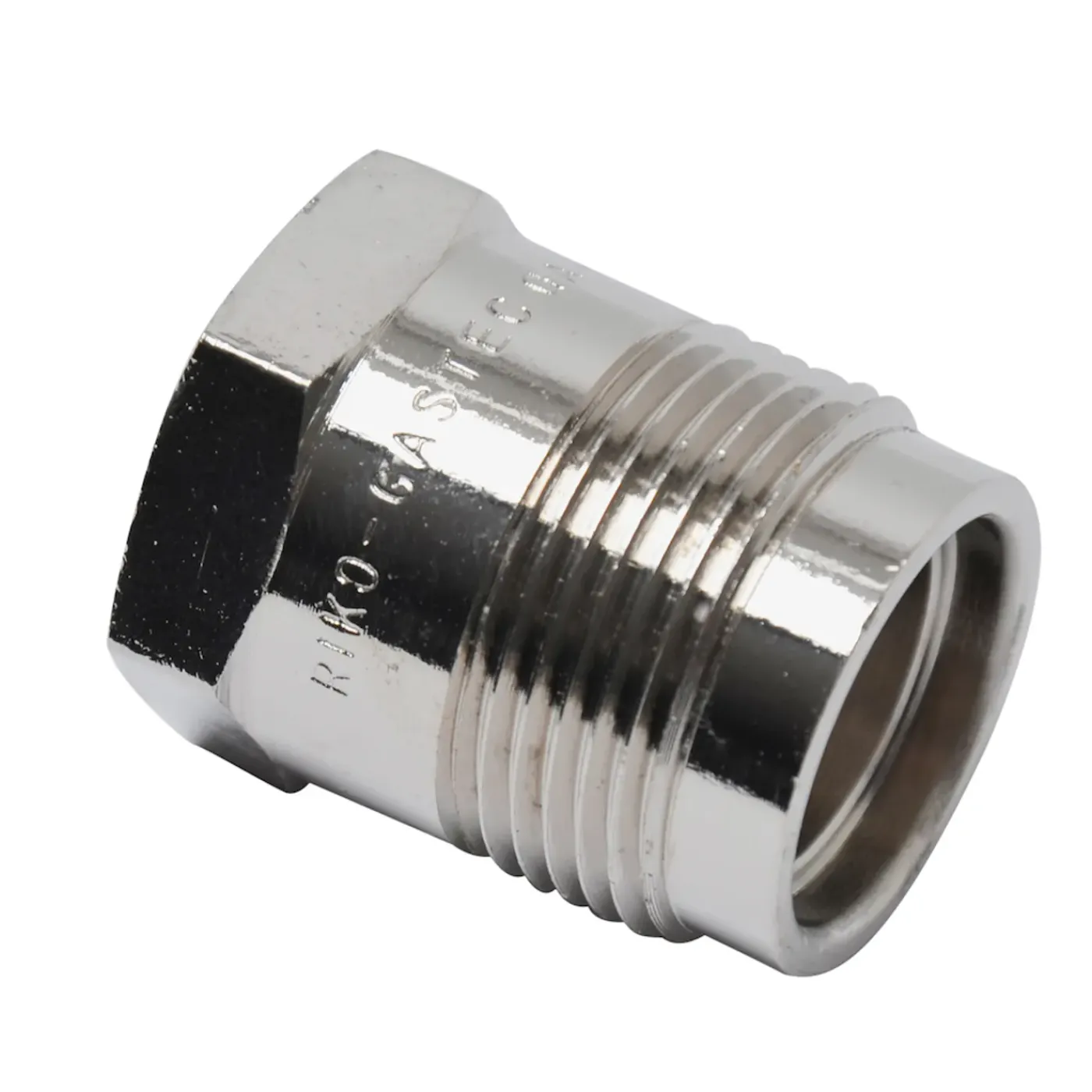 Sanivesk draad gas Recht overgang 1/2"FxM24 chroom