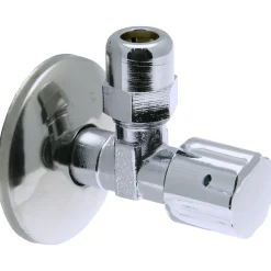 Sanivesk hoekstopkraan met rozet 3/8" buitendraadx10mm chroom