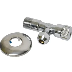 Sanivesk hoekstopkraan met rozet 1/2" buitendraadx10mm chroom