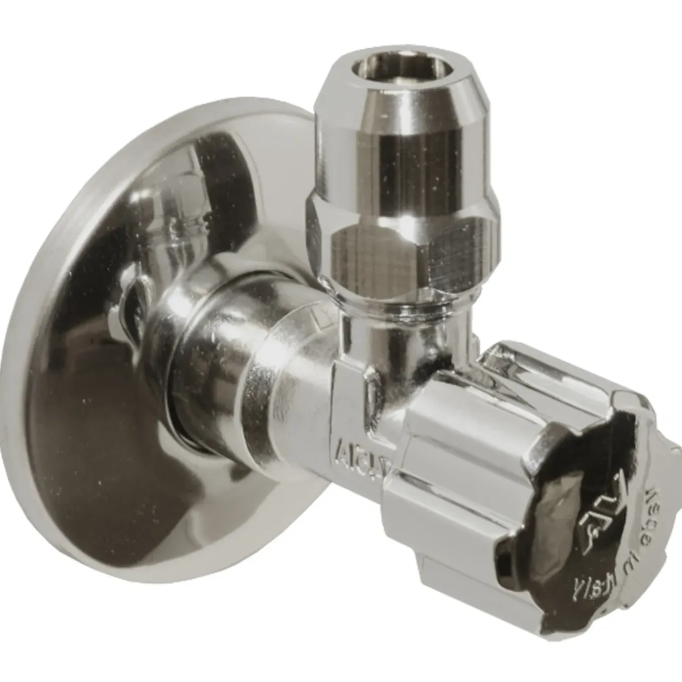 Sanivesk hoekstopkraan met zelfdichtende schroefdraad en rozet 1/2" buitendraad x 10mm chroom