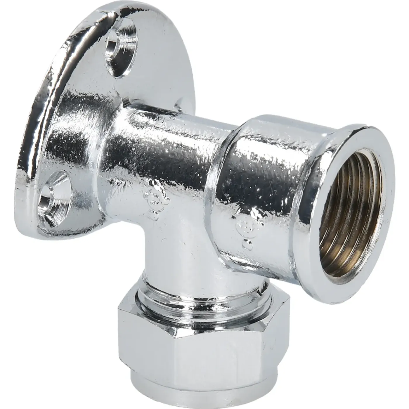 Sanivesk knel Muurplaat chroom 15mm x 1/2"F