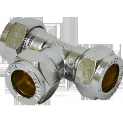 Sanivesk knel T-stuk chroom 10x10x10mm