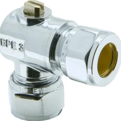 Sanivesk kogelkraan haaks Mini met schroef bediening chroom 12x12mm knel