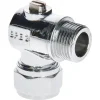 Sanivesk kogelkraan haaks Mini met schroef bediening chroom 15mm x3/8" (knelxbuitendraad)
