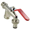 Sanivesk tap kogelkraan dubbel met hendel en slangkoppeling 1/2" buitendraad mat chroom