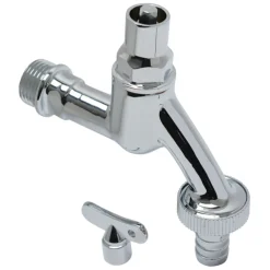 Sanivesk tapkraan met sleutelbediening en 2 sleutels chroom (buitendraad x buitendraad ) 1/2" x 3/4"