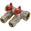 Sanivesk verdeler meerlagen 2Gr + kogelkraan rood 3/4"Fx16mm