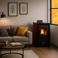 Sannover Pelletkachel Anita 9,4 Kw Bordeaux