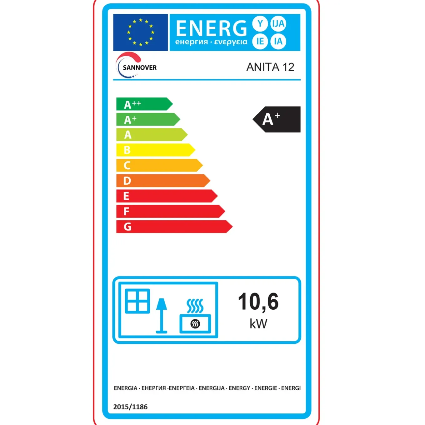 Sannover Pelletkachel Anita 12 Kw Zwart