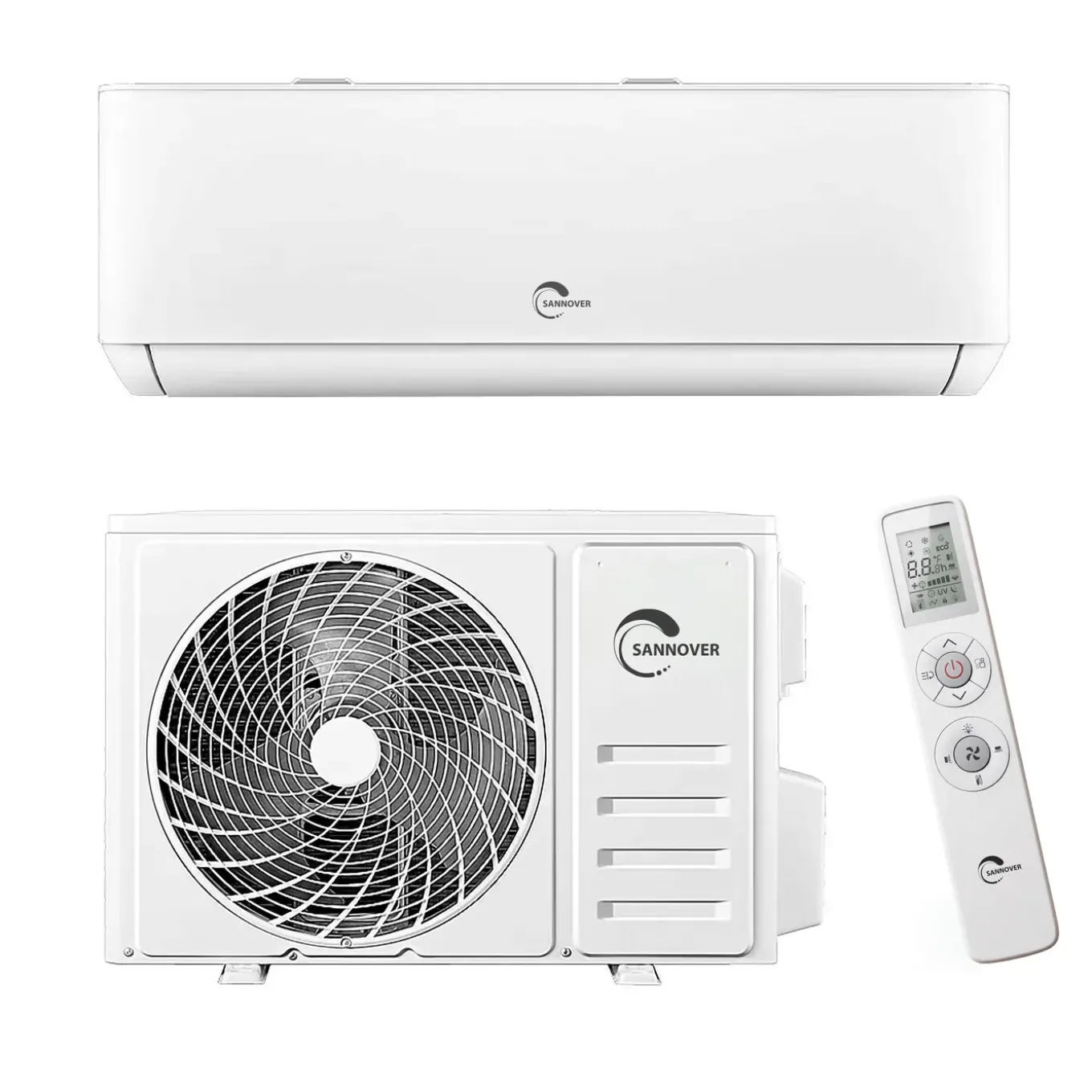 Sannover Split Airco Wandmodel Ombouwbaar (koelen/verwarmen) 2,6 Kw / 9000 Btu Osmozra