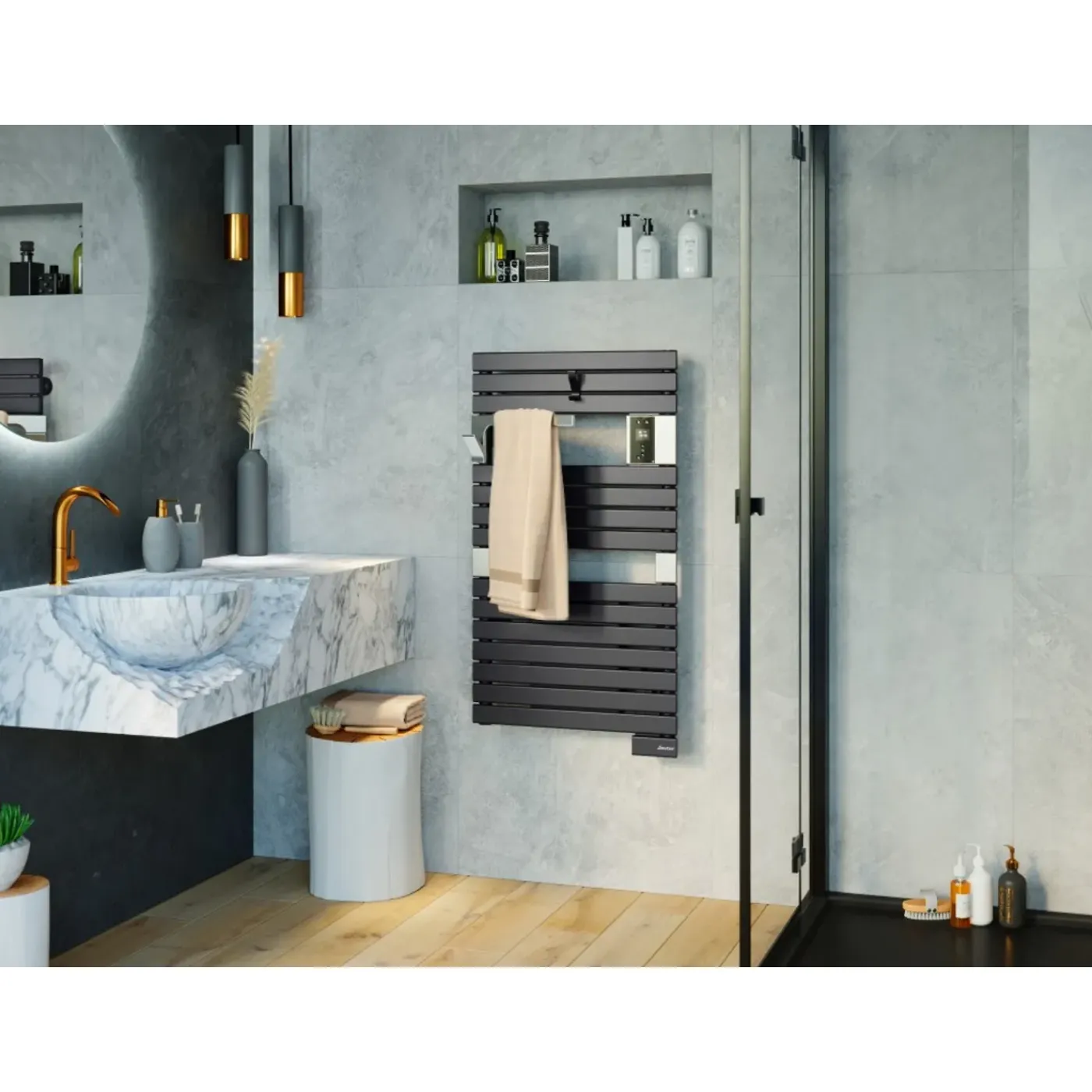 Sauter designradiator Asama Ventilo 750-1000W antraciet