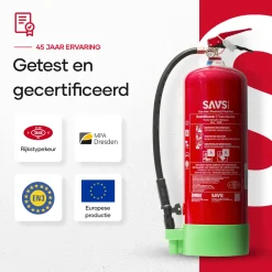 Savs Schuimblusser 9 Liter Ab - 100% Fluorvrij - Met Montagebeugel - 9l