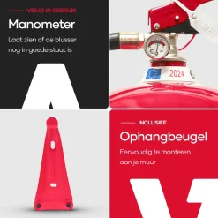 Savs Schuimblusser 9 Liter Ab - 100% Fluorvrij - Met Montagebeugel - 9l
