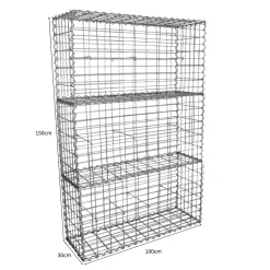Monster Shop Schanskorf muur - Set: 6 - Gabion - 100x30x50 cm per unit