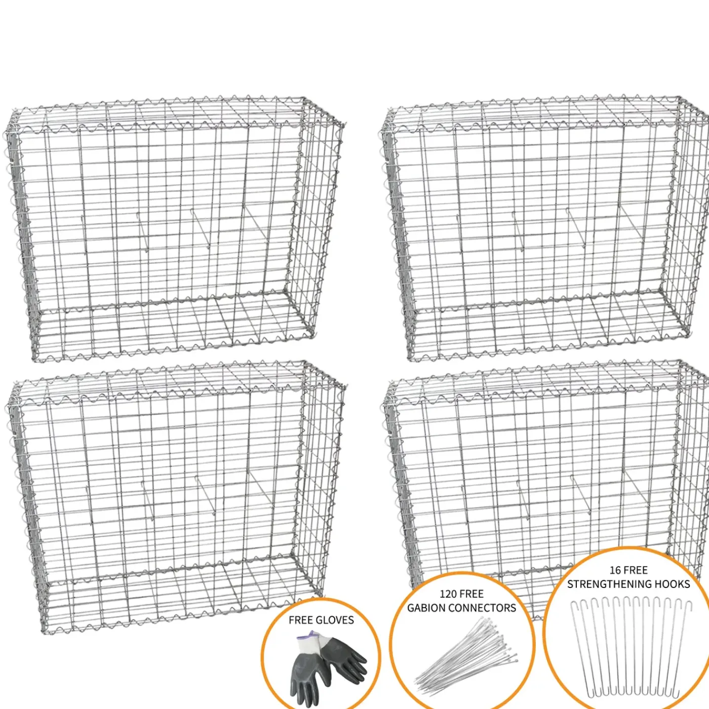Monster Shop Schanskorven Gabion 100 x 95 x 30 cm / 4 stuks