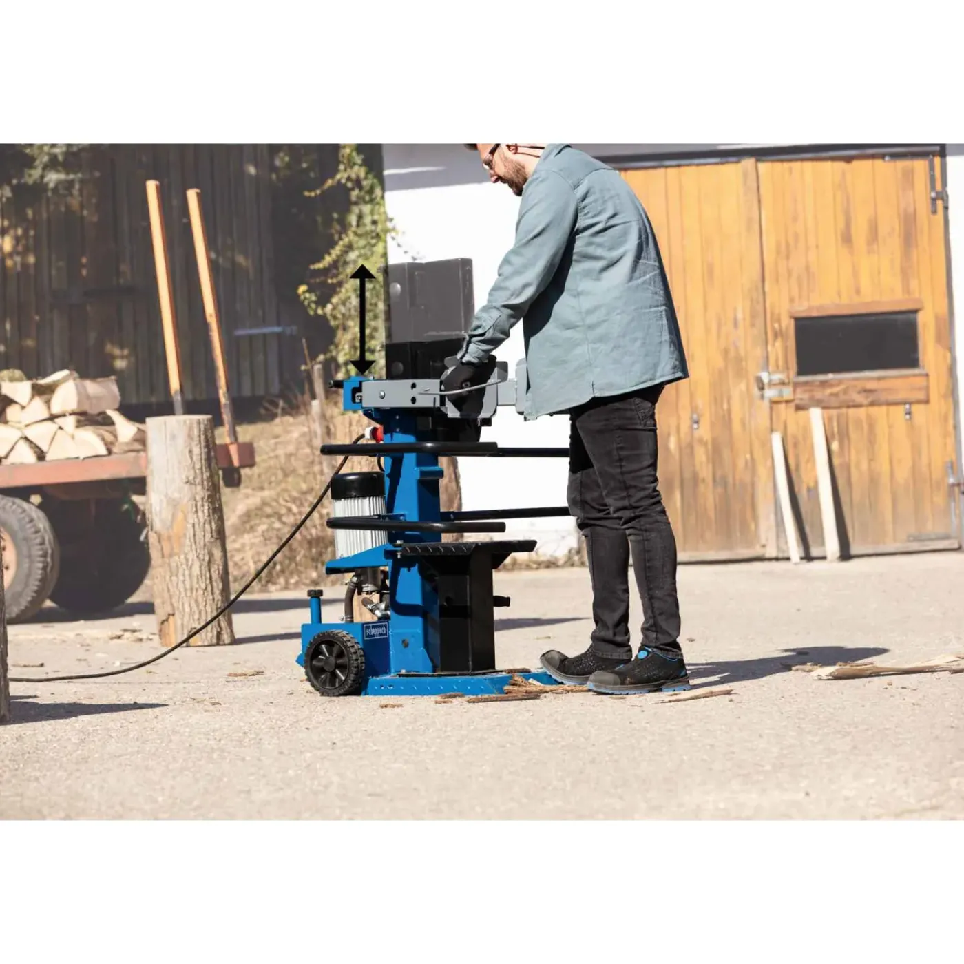 Scheppach Houtklover Compact 8t Staand - 400V - 3500 W - Max. diameter 80 - 350 mm