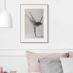 Overig Schilderij Ballerina - 50x70 cm - Zwart-Wit - Hout