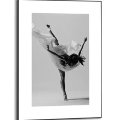 Overig Schilderij Ballerina - 50x70 cm - Zwart-Wit - Hout