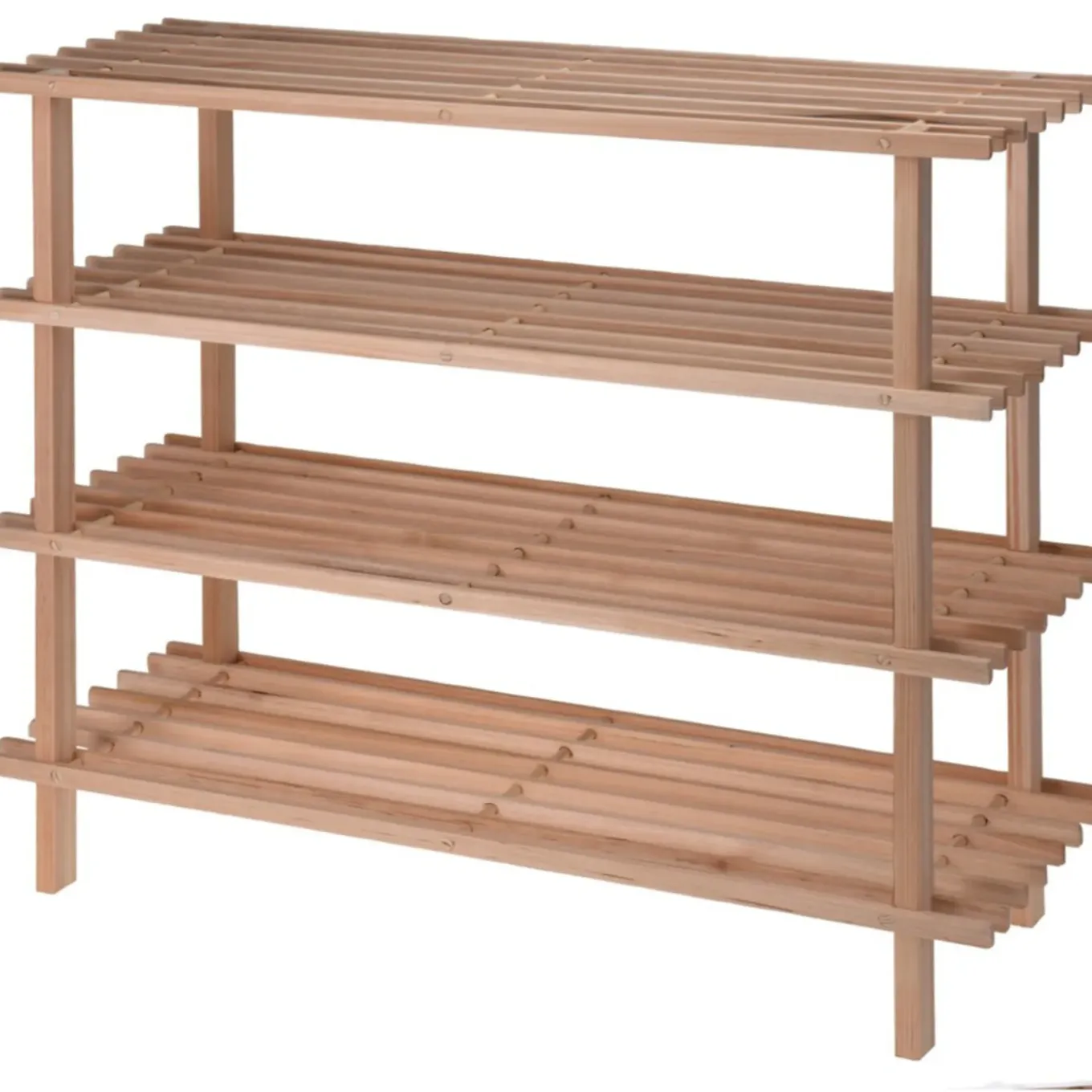 Schoenenrek - 4-laags - 77 X 26 X 65 Cm - Hout -schoenenstandaard