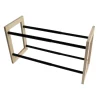 Schoenenrek uitschuifbaar bamboe zwart 35-62x22x32cm