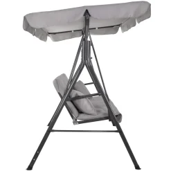 Springos Schommelbank | Luna-schommel | 3-zits | Verstelbare Luifel | 170 X 110 X 150 Cm | Grijs