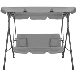 Springos Schommelbank | Luna-schommel | 3-zits | Verstelbare Luifel | 170 X 110 X 150 Cm | Grijs
