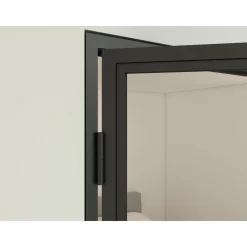 Schulte Complete Glazen Binnendeur Met Kozijn - 90x201cm - Transparant - Mat Zwart - Links