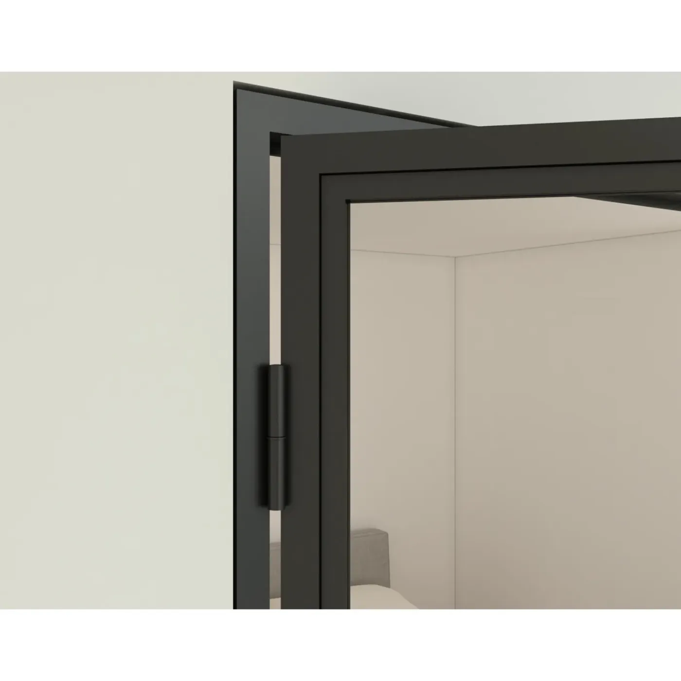 Schulte Complete Glazen Binnendeur Met Kozijn - 90x201cm - Transparant - Mat Zwart - Links