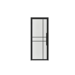 Schulte Complete Glazen Binnendeur Met Kozijn - 90x201cm - Transparant - Mat Zwart - Links