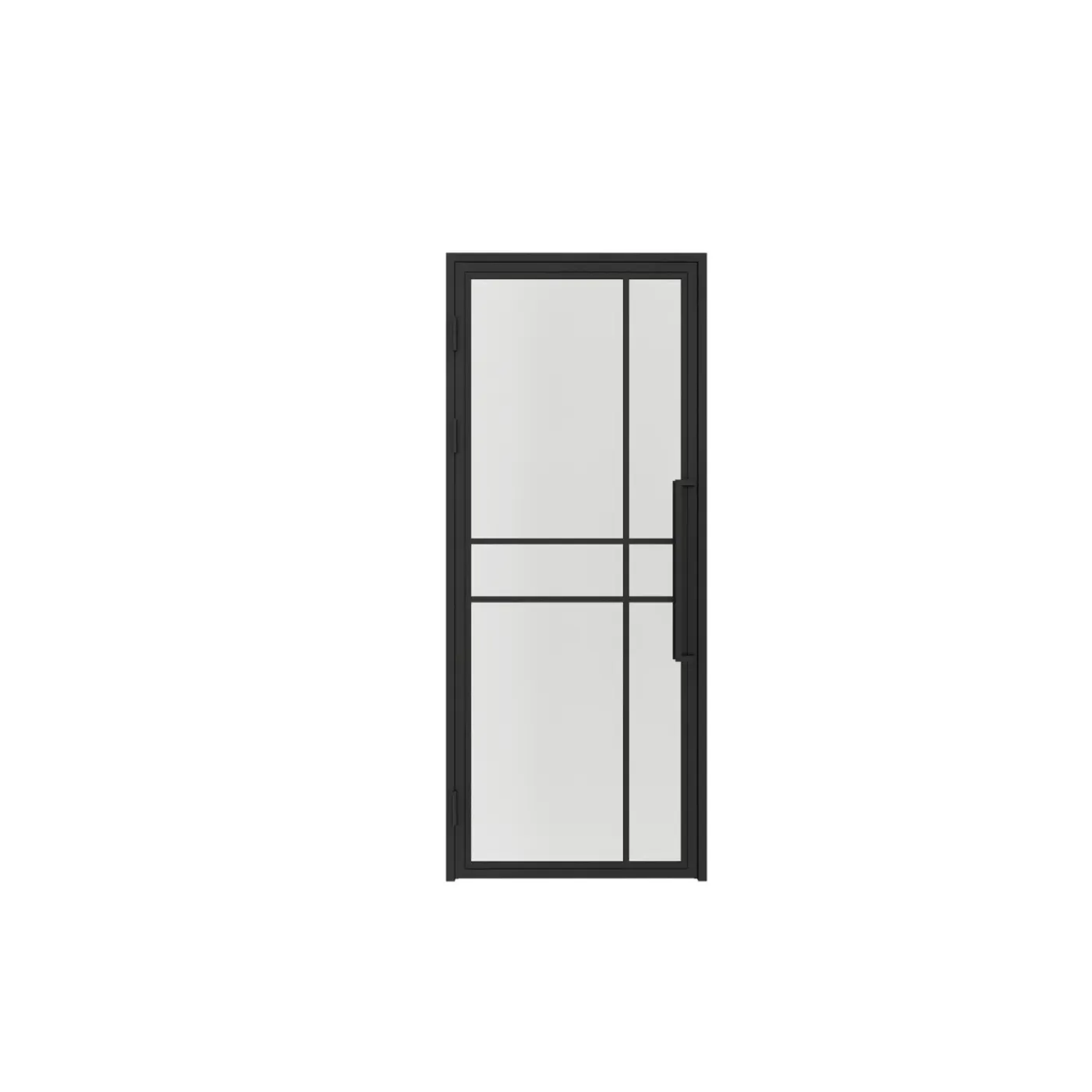 Schulte Complete Glazen Binnendeur Met Kozijn - 90x201cm - Transparant - Mat Zwart - Links