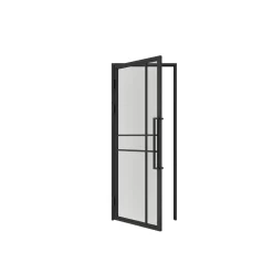 Schulte Complete Glazen Binnendeur Met Kozijn - 90x201cm - Transparant - Mat Zwart - Links