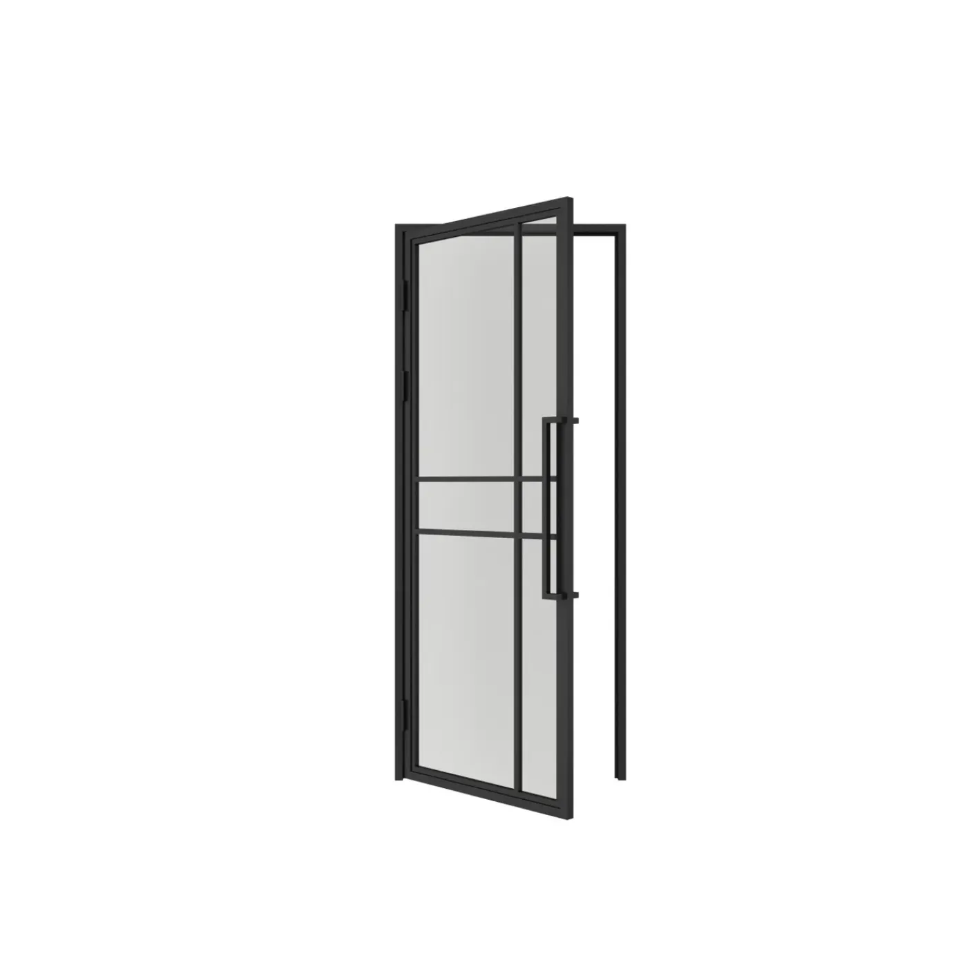 Schulte Complete Glazen Binnendeur Met Kozijn - 90x201cm - Transparant - Mat Zwart - Links