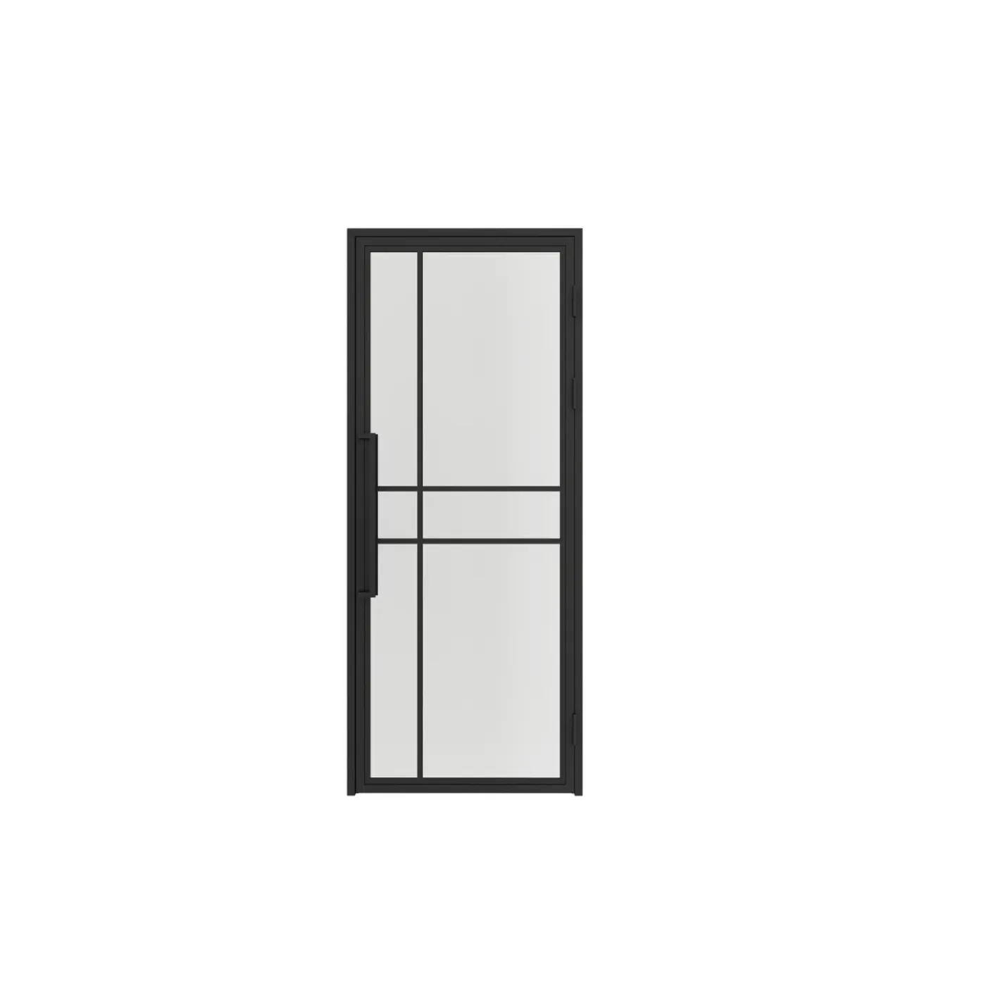 Schulte Complete Glazen Binnendeur Met Kozijn - 90x201cm - Transparant - Mat Zwart - Rechts