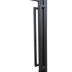 Schulte Complete Glazen Binnendeur 77x201-atelier- Mat Zwart - Helder - 3 Vakken- Scharnieren Links