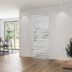 Schulte Complete Glazen Draaideur - 83 X197 - Mistral Decor - Chroom - Zonder kozijn - Omkeerbaar