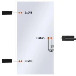 Schulte Complete Glazen Draaideur - 83 X197 Cm - Gesatineerd - Zwart - Zonder Kozijn- Omkeerbaar
