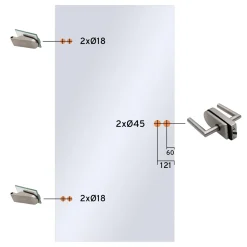 Schulte Complete Glazen Draaideur - 83 X197 - Transparent - Chroom - Zonder Kozijn - Omkeerbaar